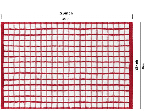 Premium Dish Towels for Kitchen with Hanging Loop 8 Pack 16x26 inch Red Color