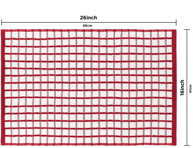 Premium Dish Towels for Kitchen with Hanging Loop 8 Pack 16x26 inch Red Color